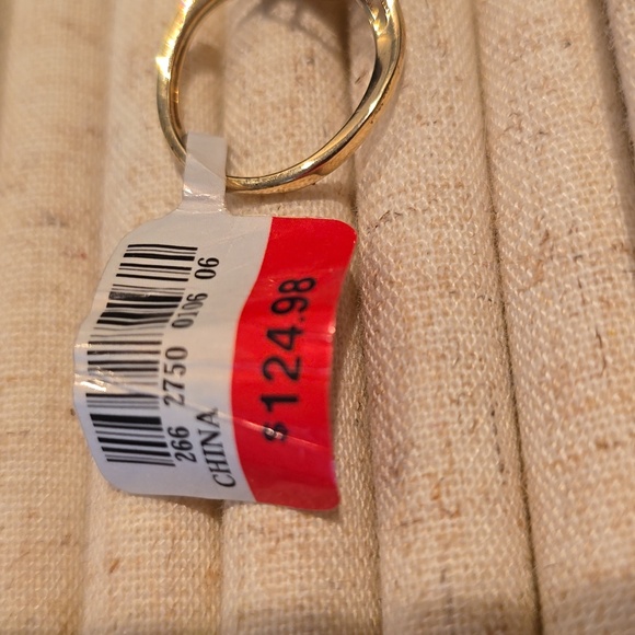 14K GOLD OVER STERLING SILVER LAB CREATED BLUE AND WHITE SAPPHIRES RING SIZE 7 - Picture 13 of 15